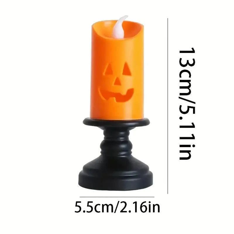 12-Pieces: Halloween LED Pumpkin Chandelier Candles