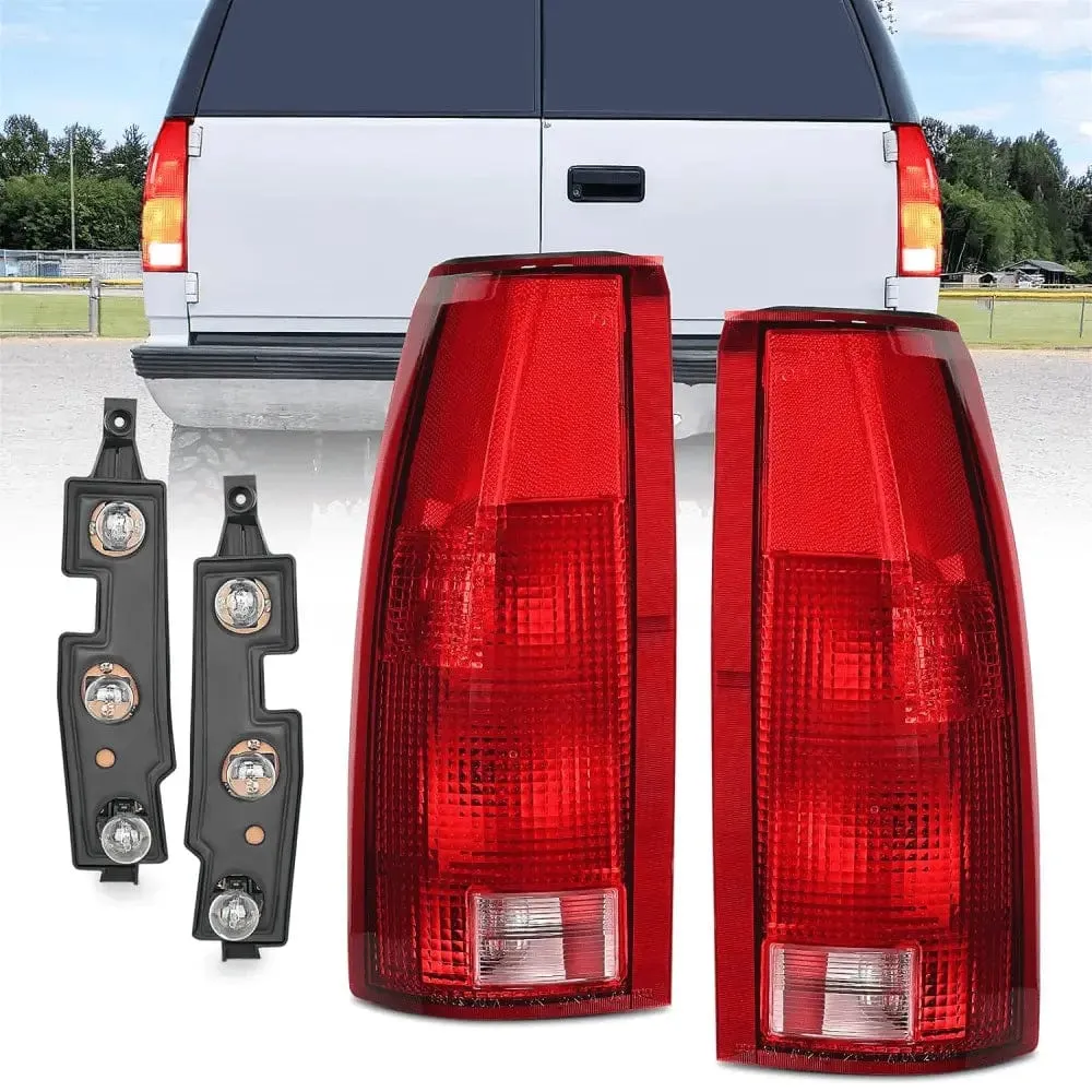 1998-1999 Chevy GMC C/K1500 2500 3500 1992-1999 Yukon Suburban Blazer 1995-2000 Tahoe 1999-2000 Cadillac Tail light Assembly Rear Lamp Replacement w/Bulbs and Harness