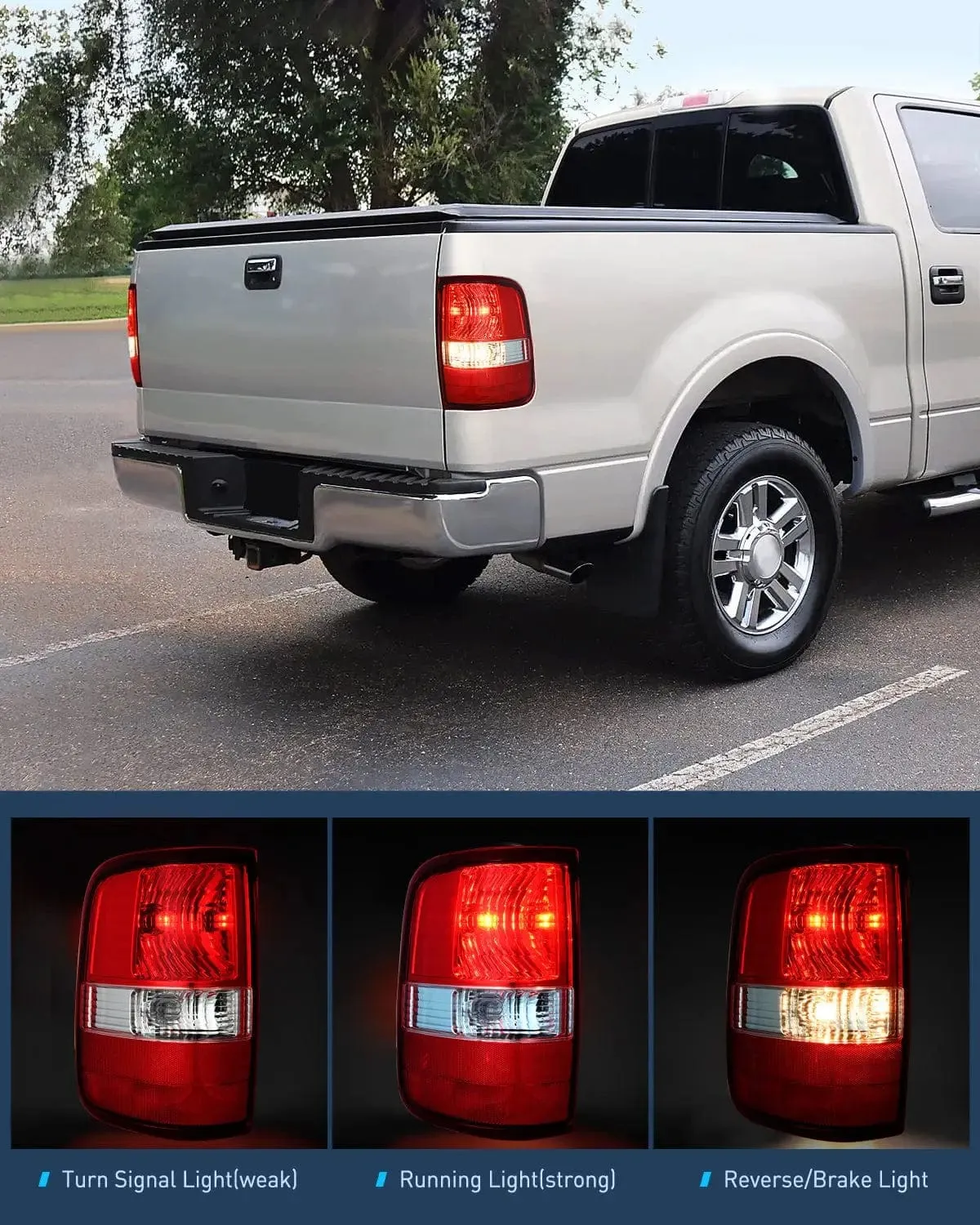 2004-2008 Ford F150 Tail light Assembly Rear Lamp Replacement OE Style Red Housing Driver Side