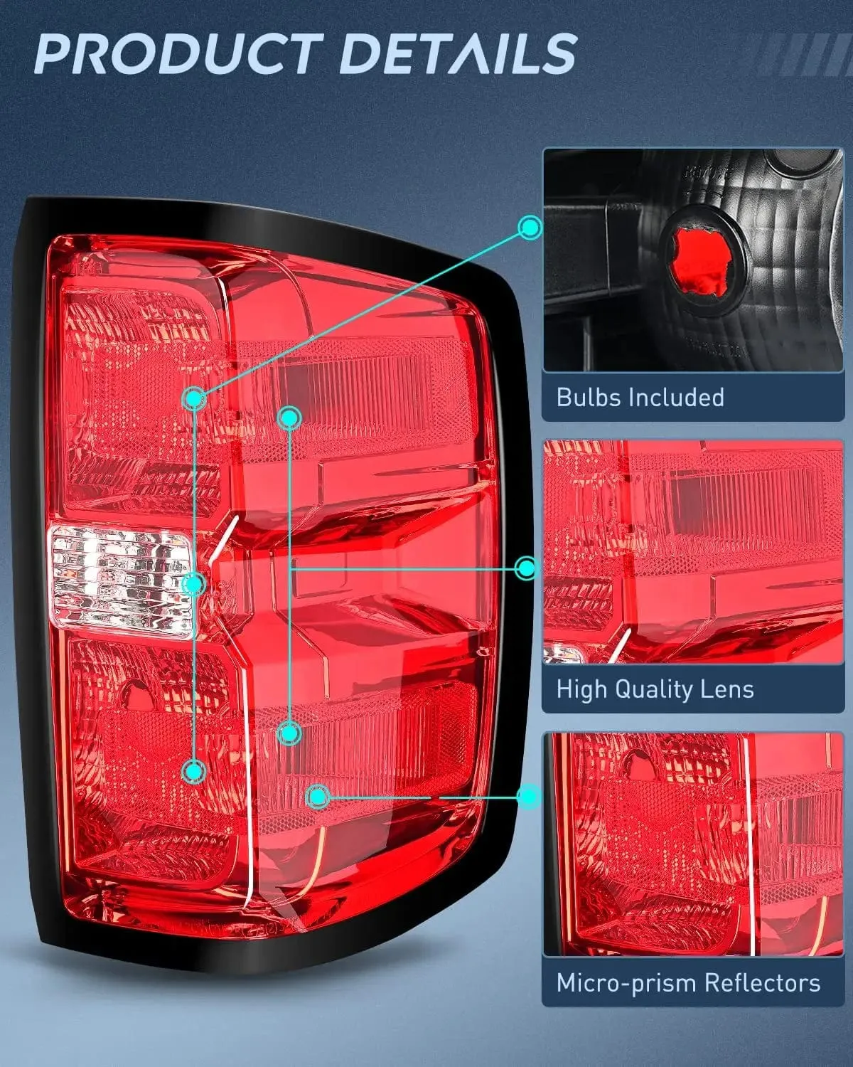 2014-2019 Chevy Silverado 1500 2500 HD 3500 HD 2015-2019 GMC Sierra 3500HD 2019 Silverado 1500LD OE Style Tail light Assembly Rear Lamp Replacement