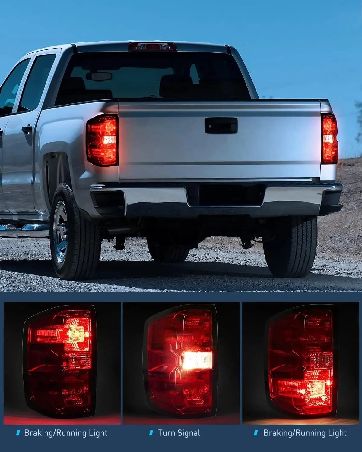 2014-2019 Chevy Silverado 1500 2500HD 3500HD 2015-2019 GMC Sierra 3500HD 2019 Silverado 1500LD Tail light Assembly Rear Lamp Driver Side