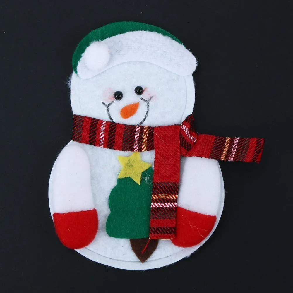 6pc Christmas Snowman Cutlery Bags Dining Table Cutlery(Snowman 1)