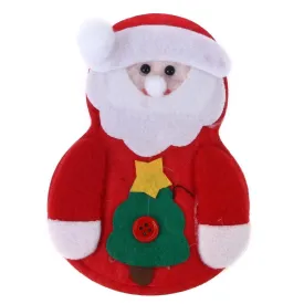6pcs Christmas Snowman Cutlery Bags Dining Table Cutlery(Santa Claus)