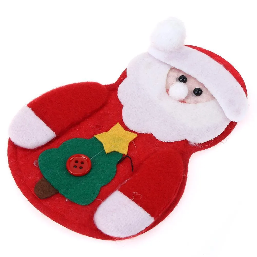 6pcs Christmas Snowman Cutlery Bags Dining Table Cutlery(Santa Claus)