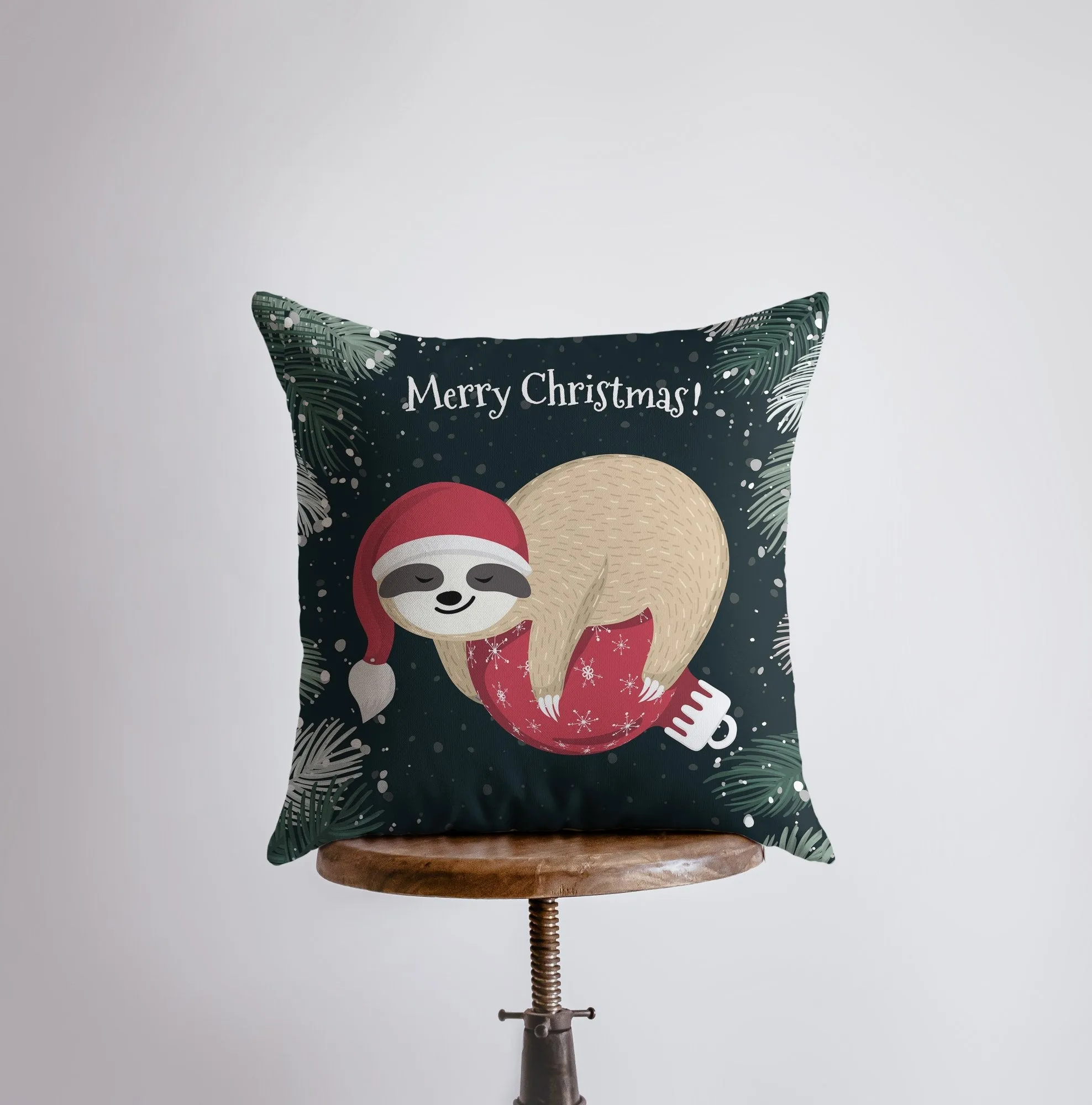 A Merry Little Christmas Sloth | Pillow Cover |  Christmas Decor |