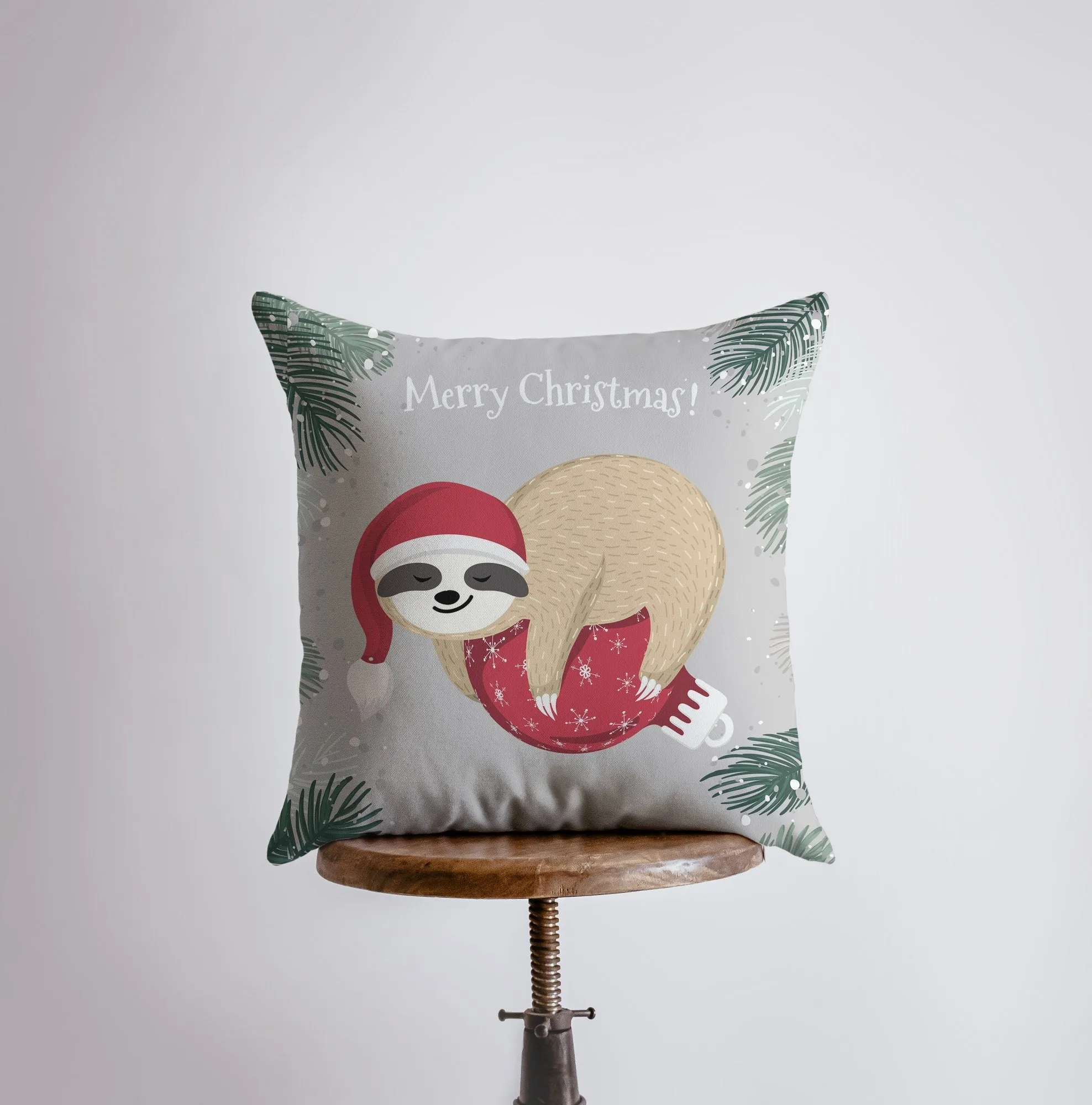 A Merry Little Christmas Sloth | Pillow Cover |  Christmas Decor |