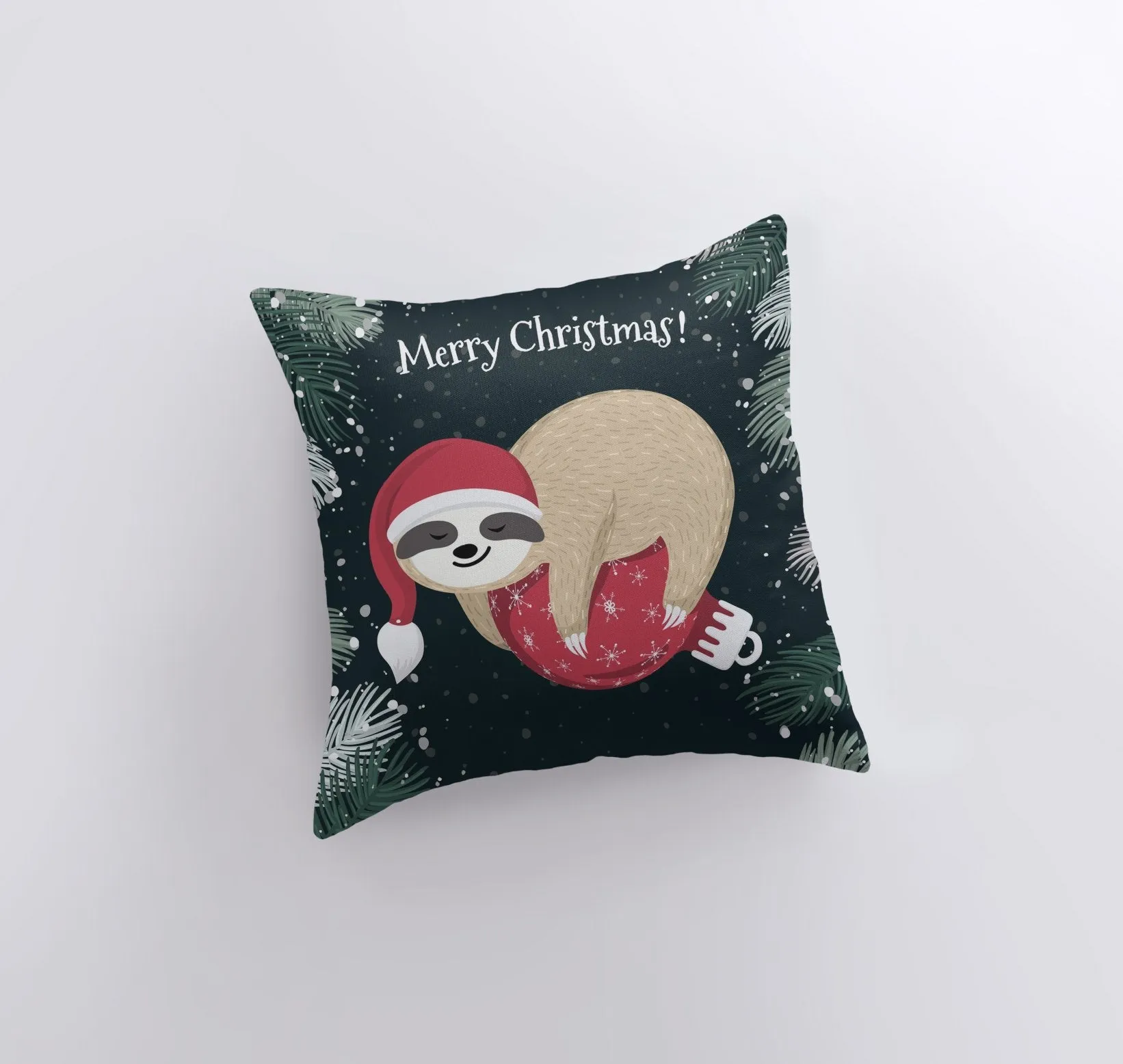 A Merry Little Christmas Sloth | Pillow Cover |  Christmas Decor |