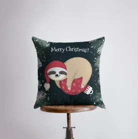 A Merry Little Christmas Sloth | Pillow Cover |  Christmas Decor |