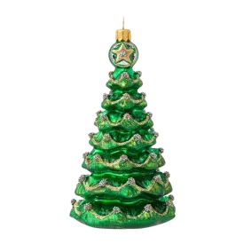 Berry & Thread Green Tree Glass Ornament