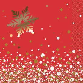 Christmas Gold Sparkle Foil-Stamped Beverage Napkins