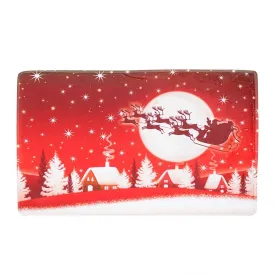 Christmas Red Snow House Print Non Slip Water Absorbent Floor Rugs Carpet