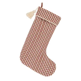 Christmas Stocking - Brick Gingham