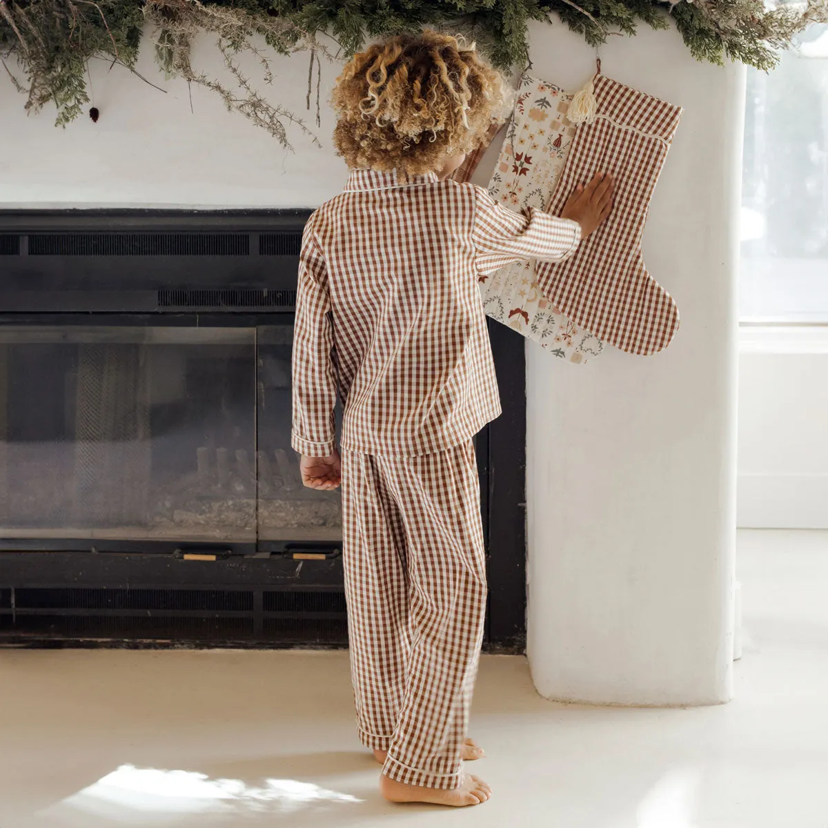 Christmas Stocking - Brick Gingham