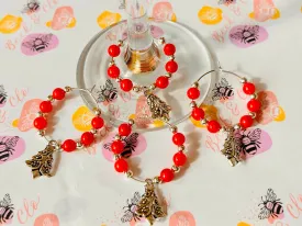 Christmas Wine Glass Charms 4pcs | Wine glass bangles | Christmas tableware | Cute Tableware | Tree Gifts | Tableware | Tree Accessories