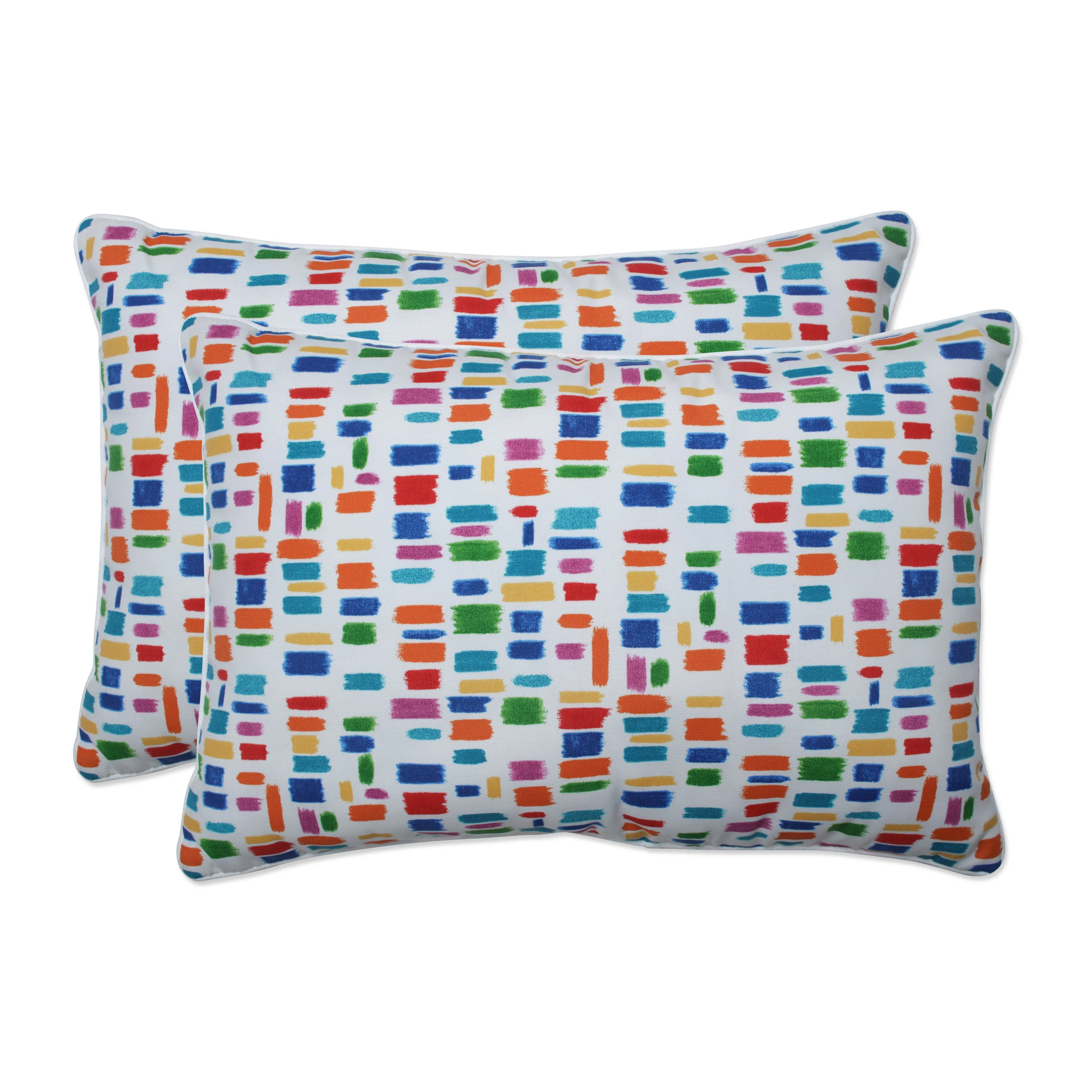 Color Tabs Primaries Over-Sized Rectangular Throw Pillow (Set Of 2)