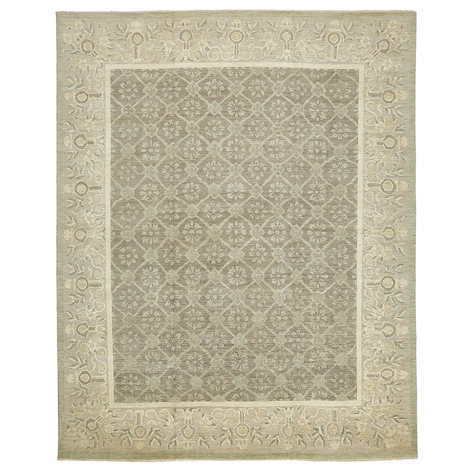 Grey Traditional Wool Rug - 11'7" x 14'3"