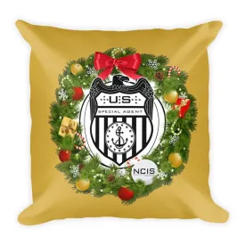 NCIS Special Agent Badge Wreath Throw Pillow - 16" x 16"
