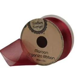 Organza Maroon Ribbon 38mm x 5m