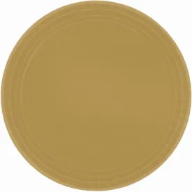 Paper Plates 23cm Round Gold Pack Of 20