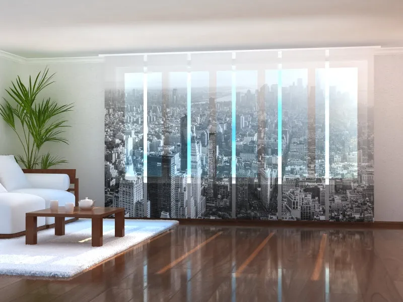 Sliding Panel Curtain Black and White Manhattan