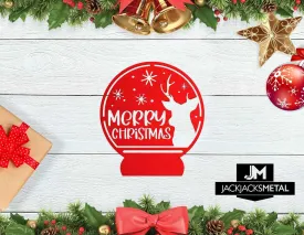 Snow Globe Wall Art - Christmas Metal Wall Design