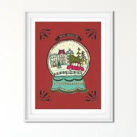 Winter Wonderland snow globe Art Poster Print